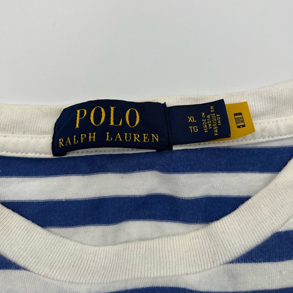 Polo Ralph Lauren Men’s Classic Crewneck Tee Blue Striped XL - Picture 3 of 7